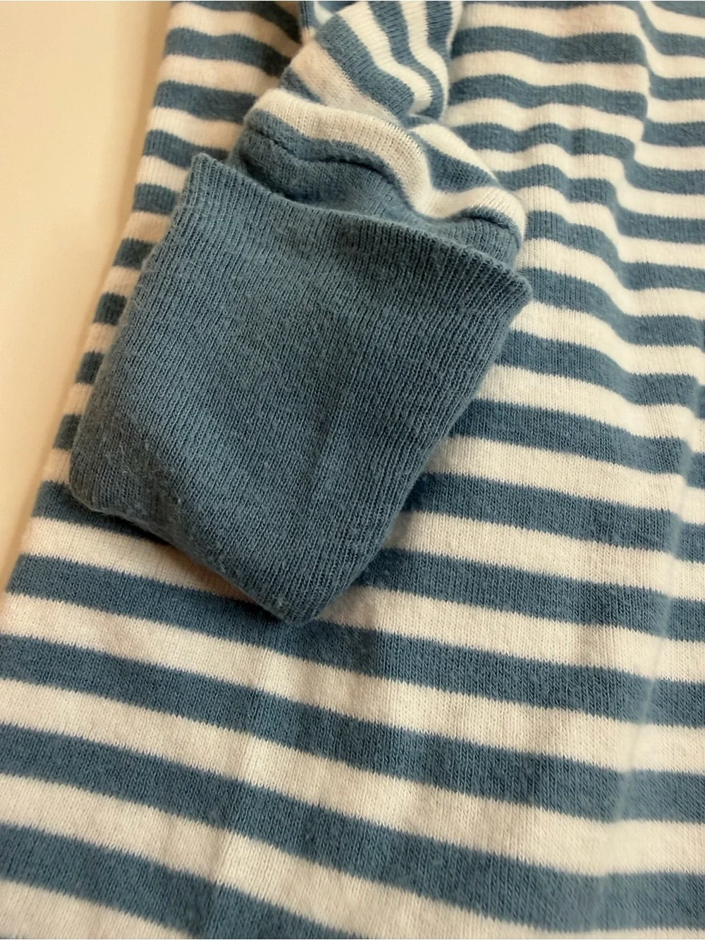 Blue & White Striped Footed One-Piece Sleepsuit